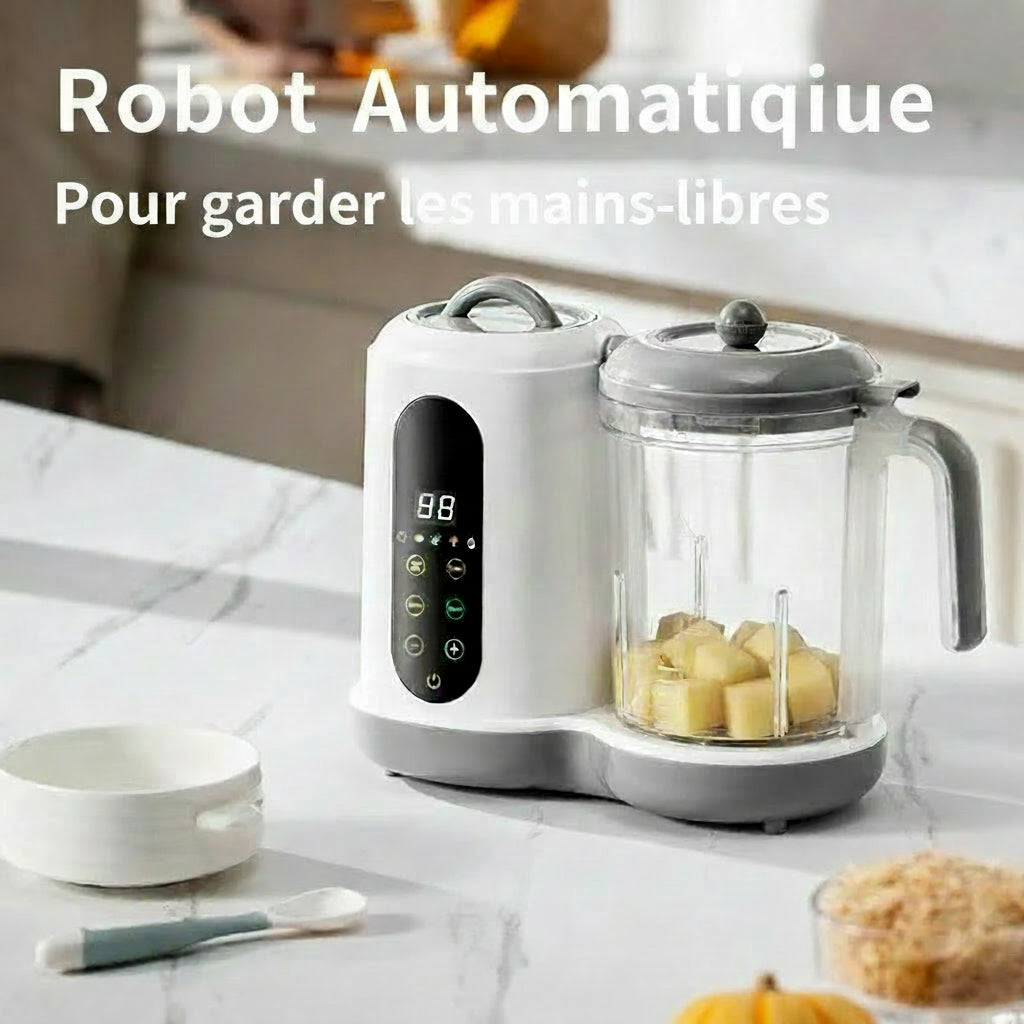 Robot Cuiseur Mixeur Bébé 2 en 1 — Cuit à la Vapeur & Mixe, 400ml, Repas Maison