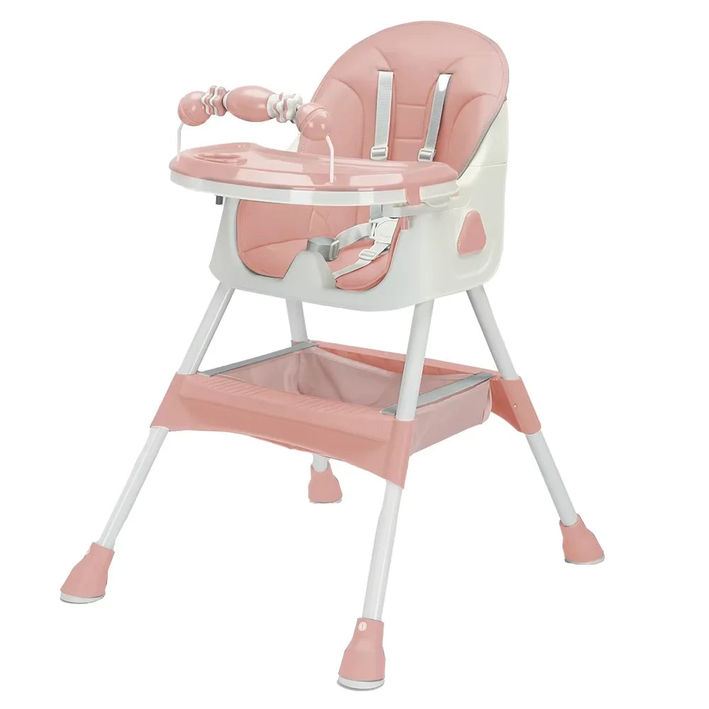 Chaise Haute Pliable Bébé Convertible – Repas & Jeu, Plateau Double Épaisseur