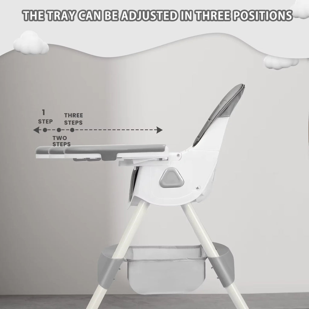 Chaise Haute Pliable Bébé 2 en 1 - Plateau Double Jouet Inclus Facile à Nettoyer