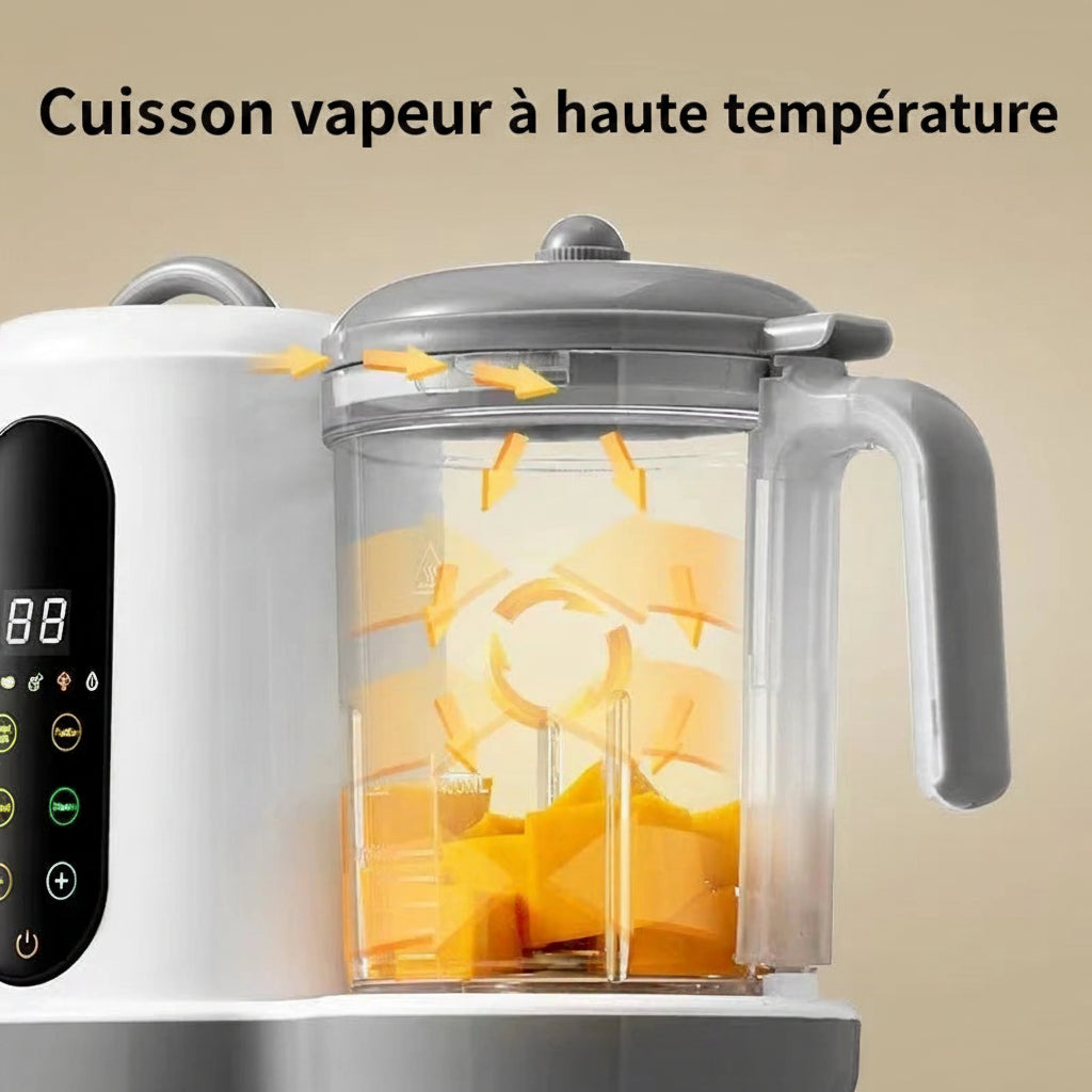 Robot Cuiseur Mixeur Bébé 2 en 1 — Cuit à la Vapeur & Mixe, 400ml, Repas Maison