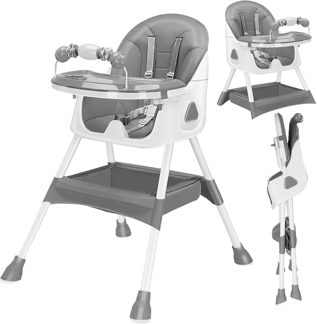 Chaise Haute Pliable Bébé 2 en 1 - Plateau Double Jouet Inclus Facile à Nettoyer