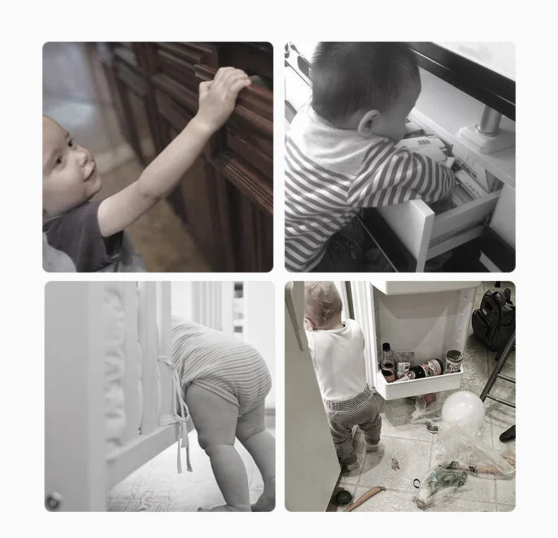 Verrou de sécurité bébé pour meubles — Placard, frigo, tiroir, porte, sans perçage