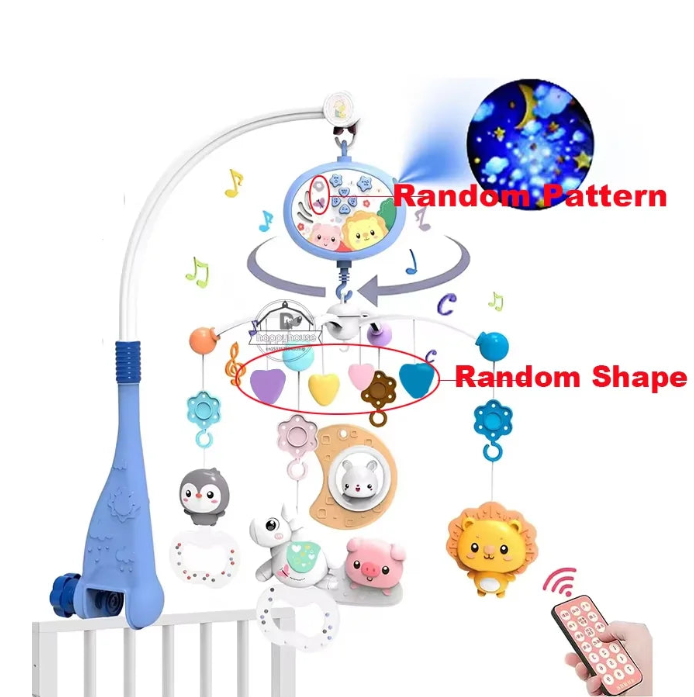 Mobile Musical Bébé avec Télécommande - Projection Lumineuse Lit