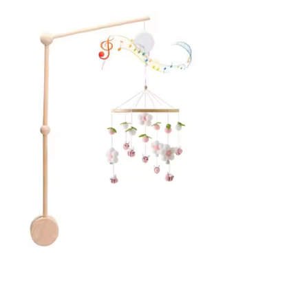 Mobile Bébé Bois Naturel - Nuages & Ourson Style Scandinave Lit Berceau