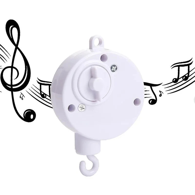 Boîte à Musique Rotative Bébé - Mobile Bois Naturel Berceuse 0-12 Mois