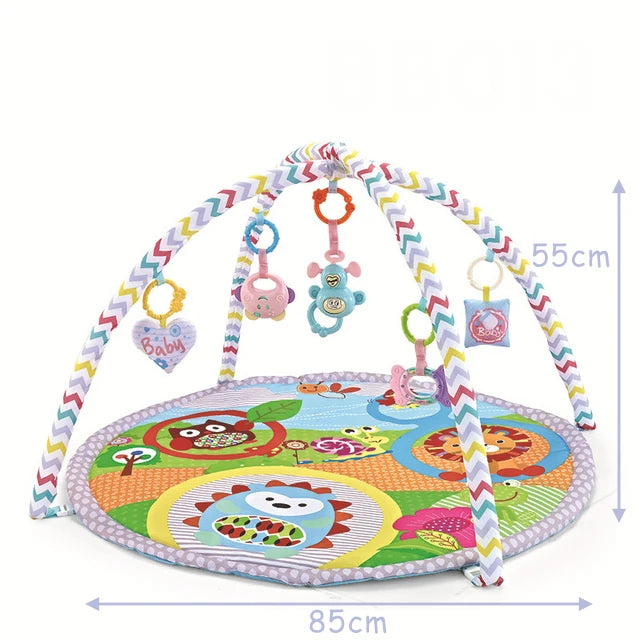 Tapis d'Éveil Bébé avec Arche — Gym d'Activités, Jouets Suspendus, 0-12 Mois