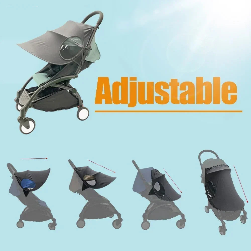 Pare-soleil universel poussette — Protection UV & vent, visière réglable