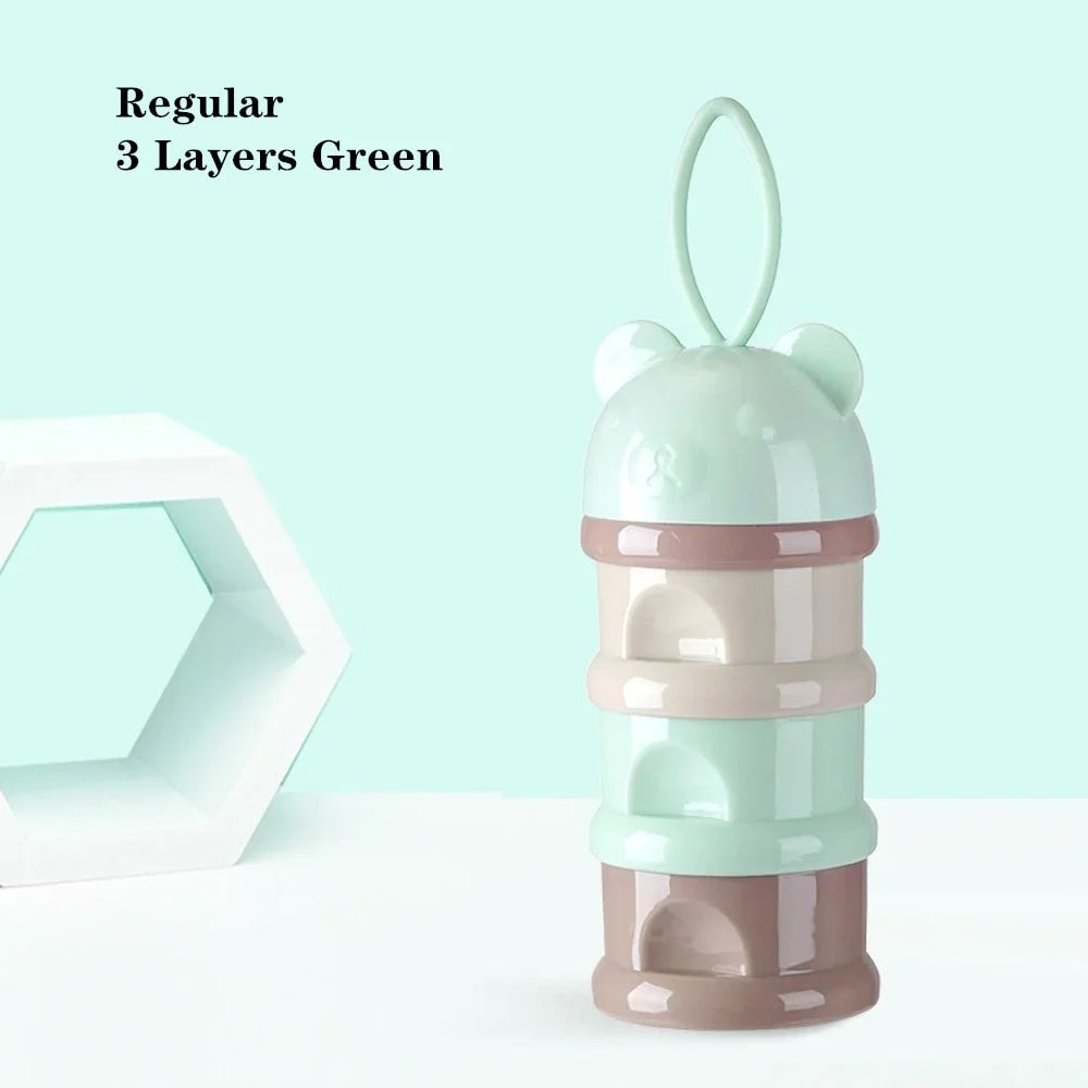 Boîte Doseuse Lait en Poudre Bébé - Contenant Snacks Portable 3-4 Compartiments