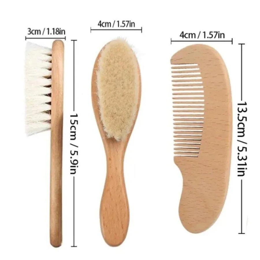 Set Brosse & Peigne en Bois de Hêtre pour Bébé – Douceur Naturelle, Idée Cadeau Naissance