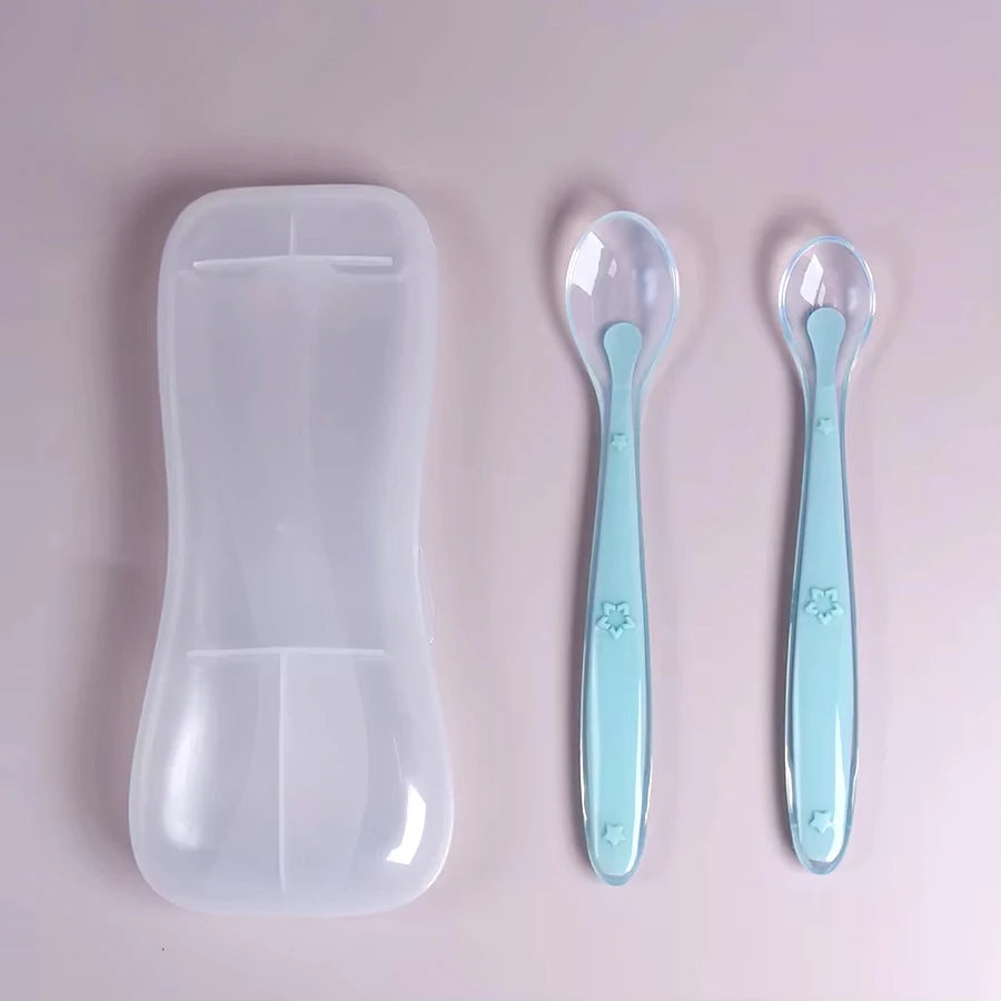 Set Cuillères Silicone Bébé - Apprentissage Repas Doux 2 pièces