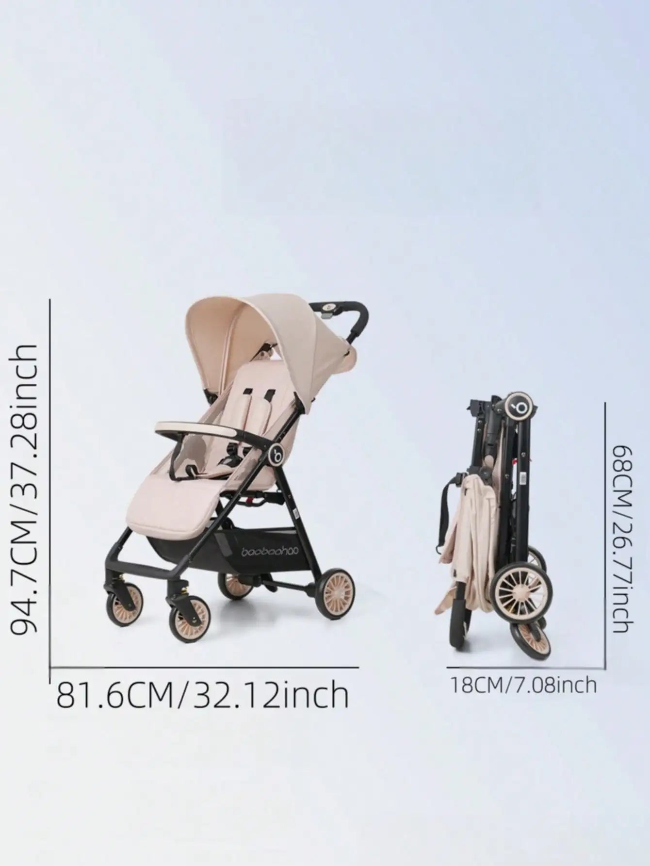 Poussette Parapluie Légère 4,7kg - Pliage Une Main CE Certifiée Respirante