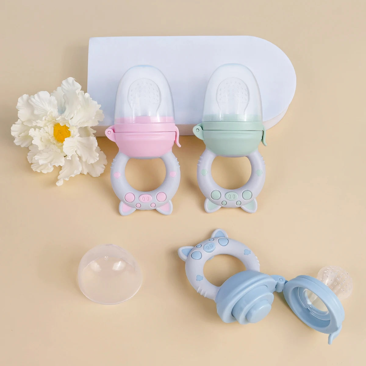 Filet Mordant Fruits Bébé TYRY.HU - Set 4 Tailles Silicone 6-36 Mois