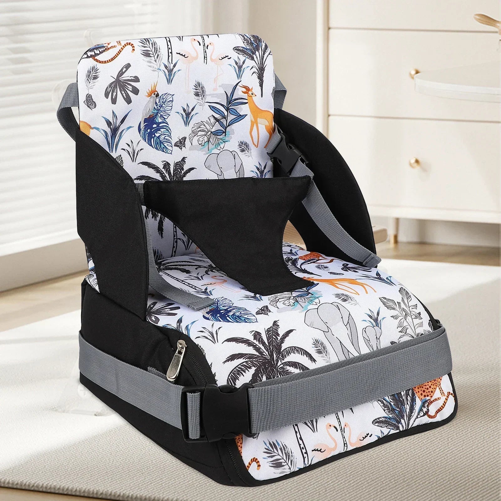 Réhausseur de Chaise Bébé Portable - Harnais Sécurité Lavable Voyage