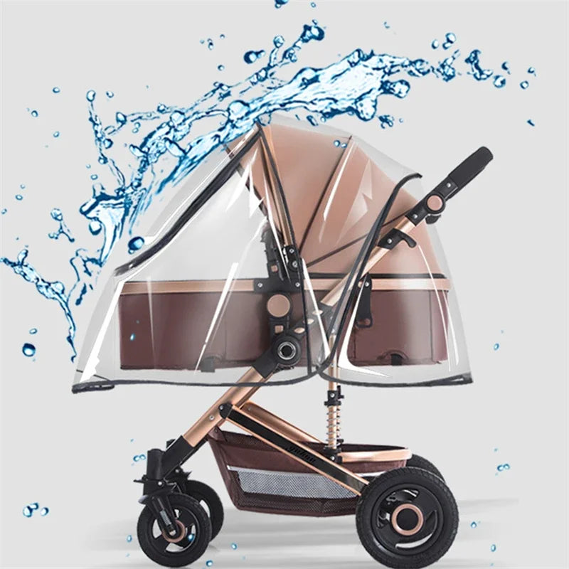 Housse de Pluie Poussette Universelle - Transparente Respirante Anti-Vent