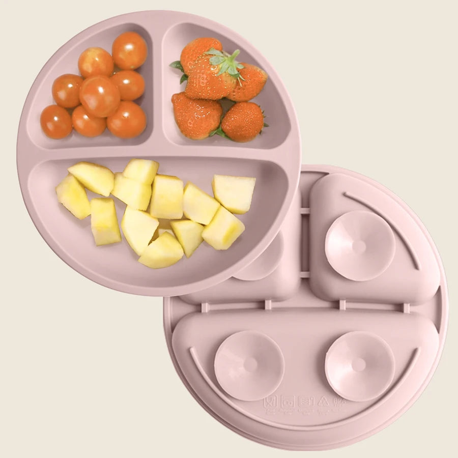Assiette Ventouse Silicone Bébé - Compartiments Sans BPA Repas Enfant