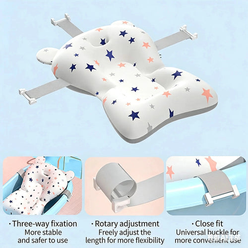 Coussin de Bain Bébé Étoiles - Support Antidérapant Nouveau-né
