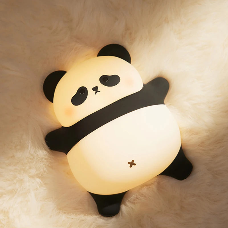Veilleuse LED Panda Silicone - Lampe Tactile Rechargeable USB Chambre Bébé