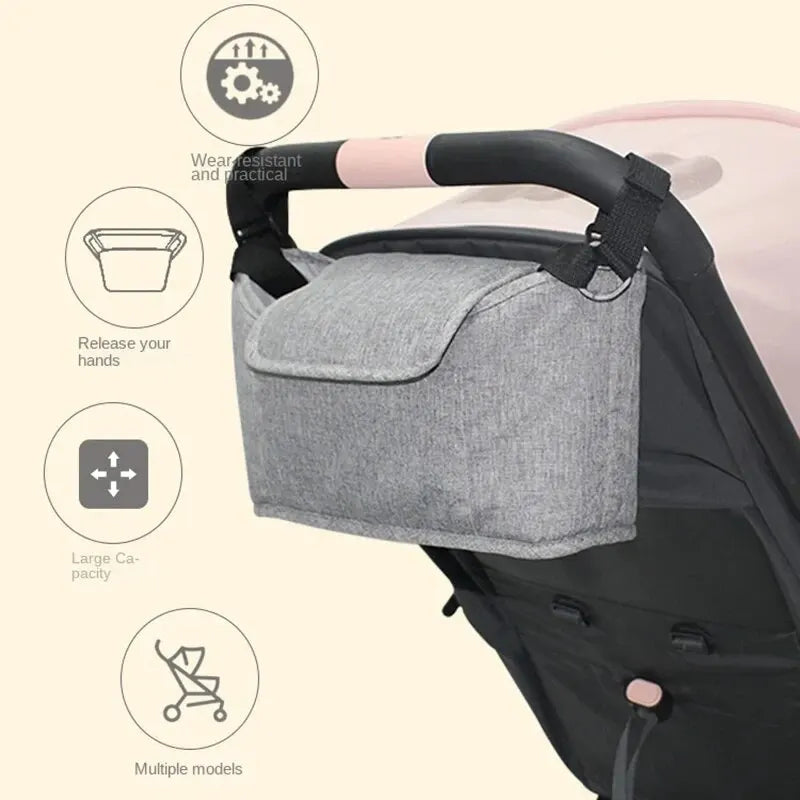 Sac de Poussette Multipoches - Organisateur Porte-Gobelet Maman