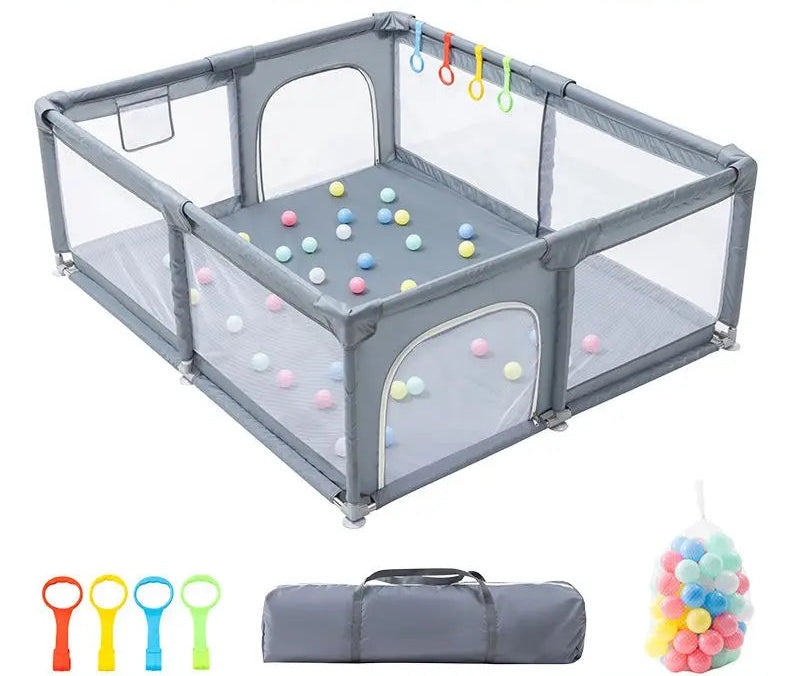 Parc Bébé Pliable avec Balles — Aire de Jeu Sécurisée 0-3 Ans