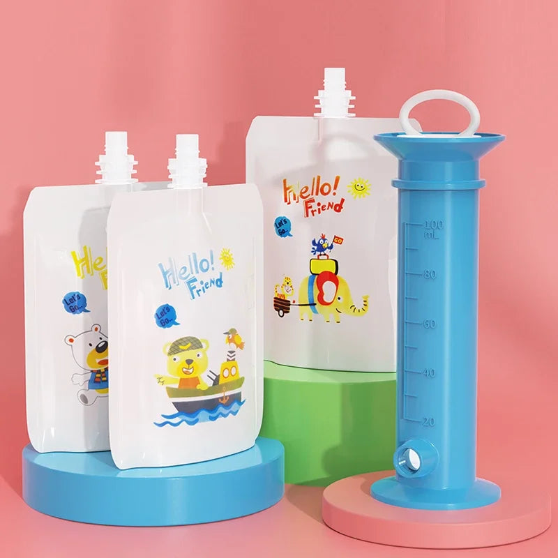 Gourde Purée Bébé Réutilisable — Poche Compote Rechargeable, Diversification Alimentaire