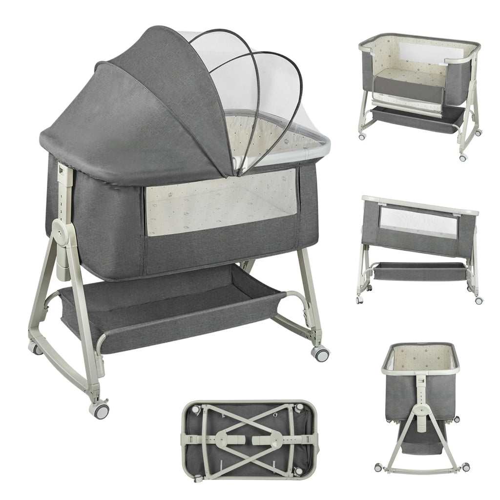 Berceau Cododo Bébé 4 en 1 - Matelas Inclus 6 Positions 0-24 Mois