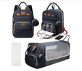 Sac à langer 3 en 1 — Sac à dos imperméable avec lit de voyage & port USB, multifonction