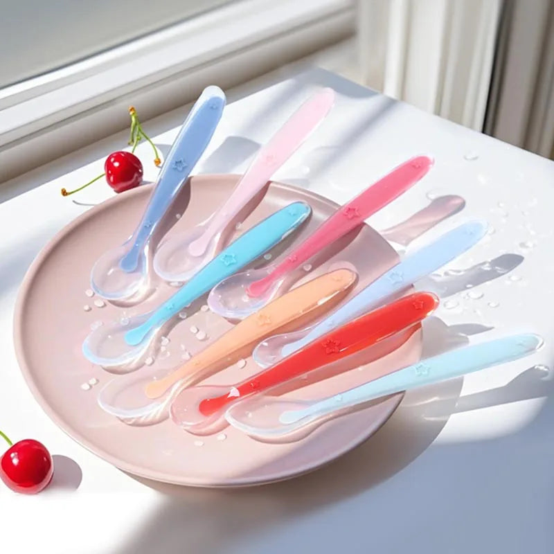 Set Cuillères Silicone Bébé - Apprentissage Repas Doux 2 pièces