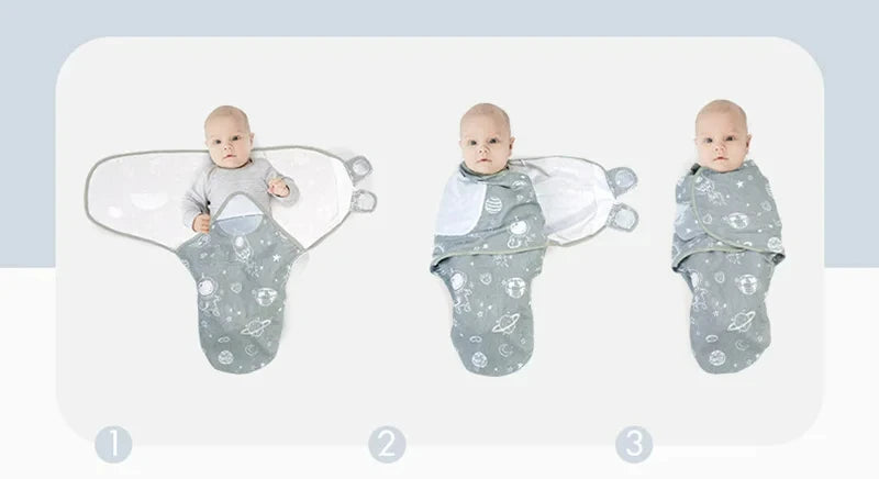 Kit Emmaillotage Bébé + Bonnet - Ensemble Coton Imprimé 0-6 Mois