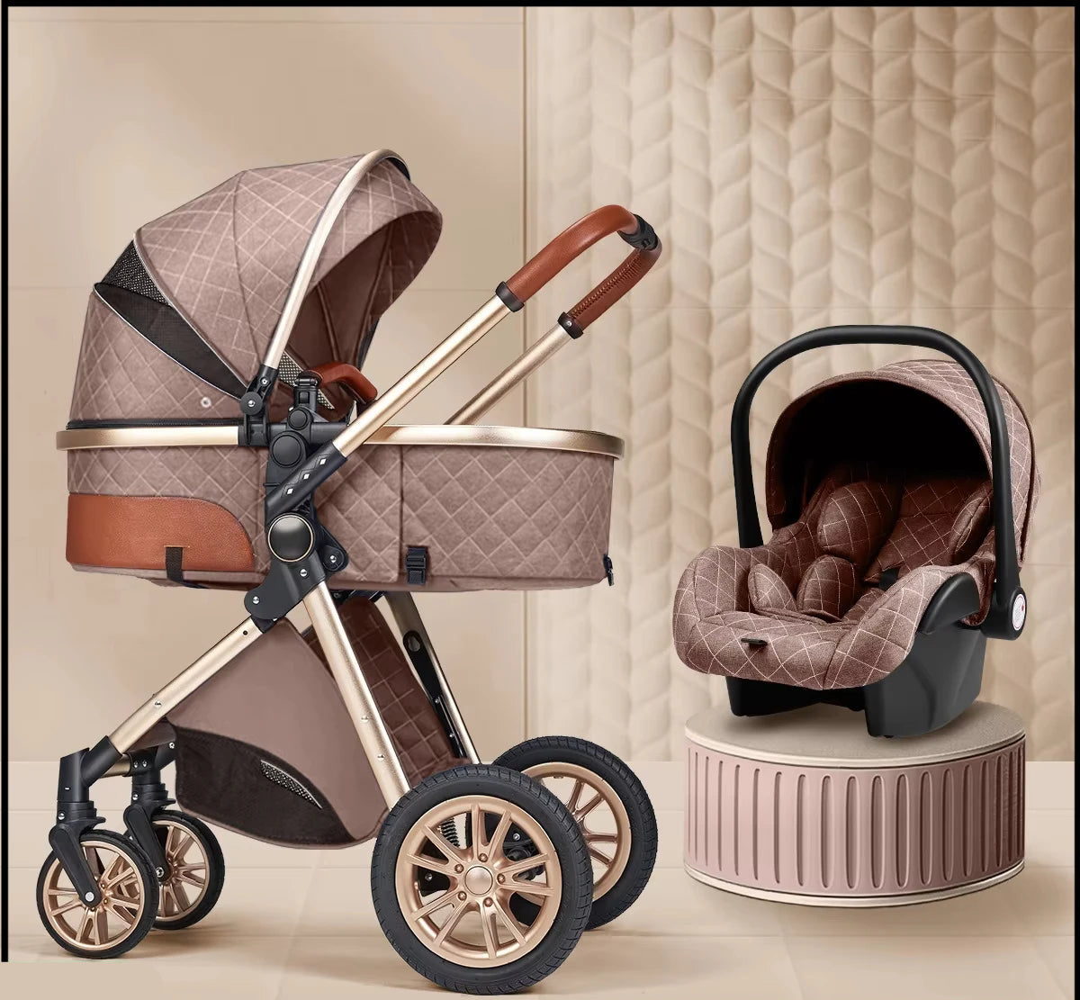Poussette Trio 3-en-1 — Nacelle, Coque Auto & Poussette