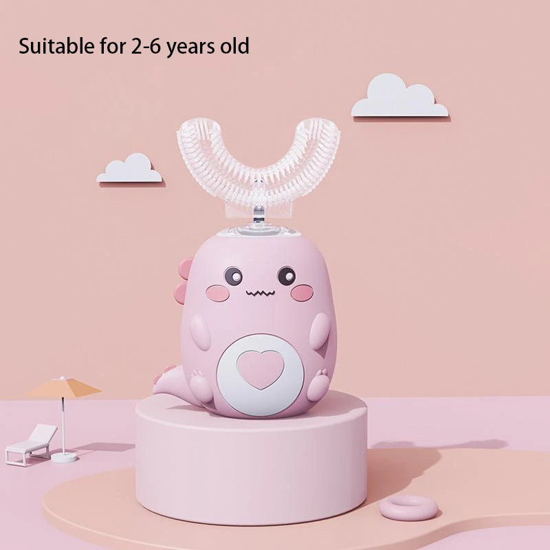 Brosse à Dents Électrique Bébé 360° - Silicone Doux Animaux Mignons