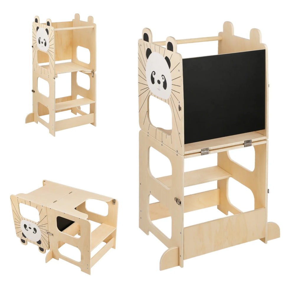 Tour d'Observation Montessori 3-en-1 – Table, Chaise & Tabouret Évolutif pour Enfant