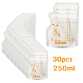 Poches Conservation Lait Maternel 250ml — Lot 100 pcs, Sans BPA, Debout & Étanche