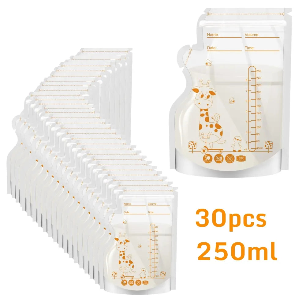 Poches Conservation Lait Maternel 250ml — Lot 100 pcs, Sans BPA, Debout & Étanche