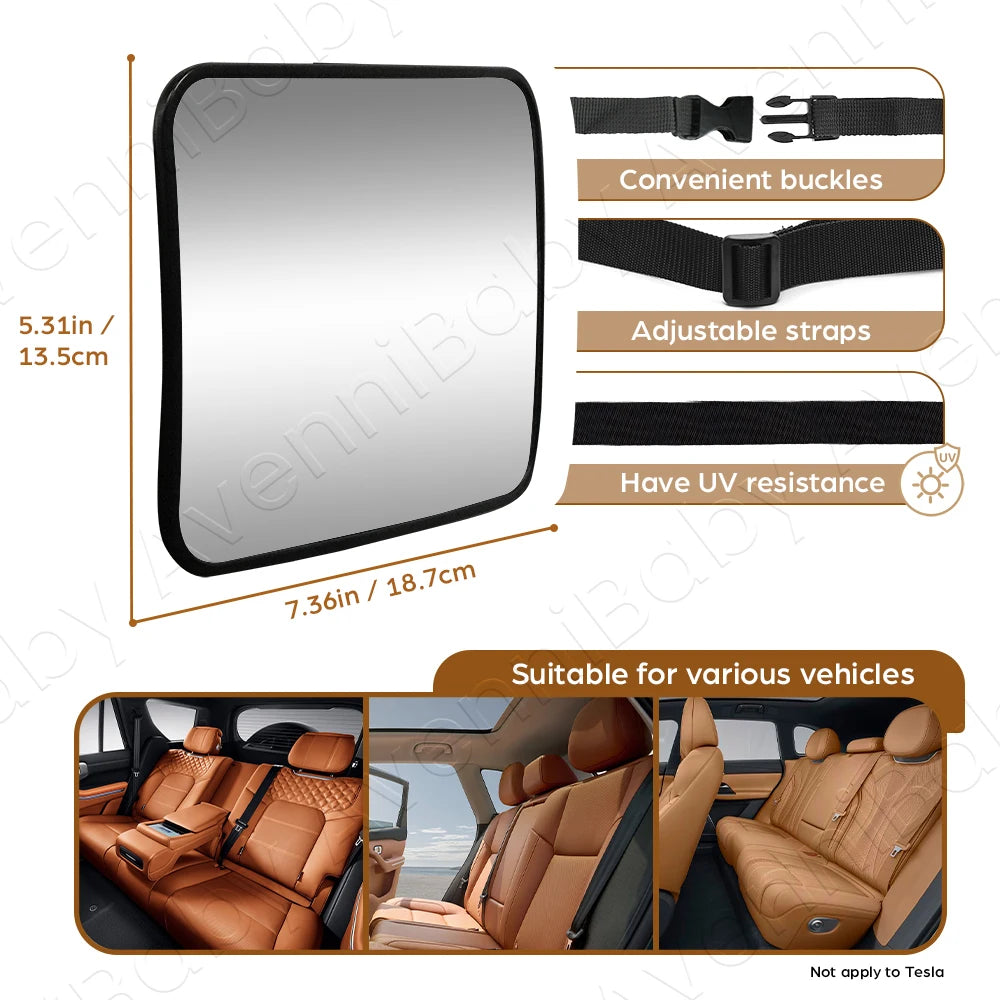 Miroir de Voiture pour Bébé – Rétroviseur de Sécurité Incassable, Fixation Facile