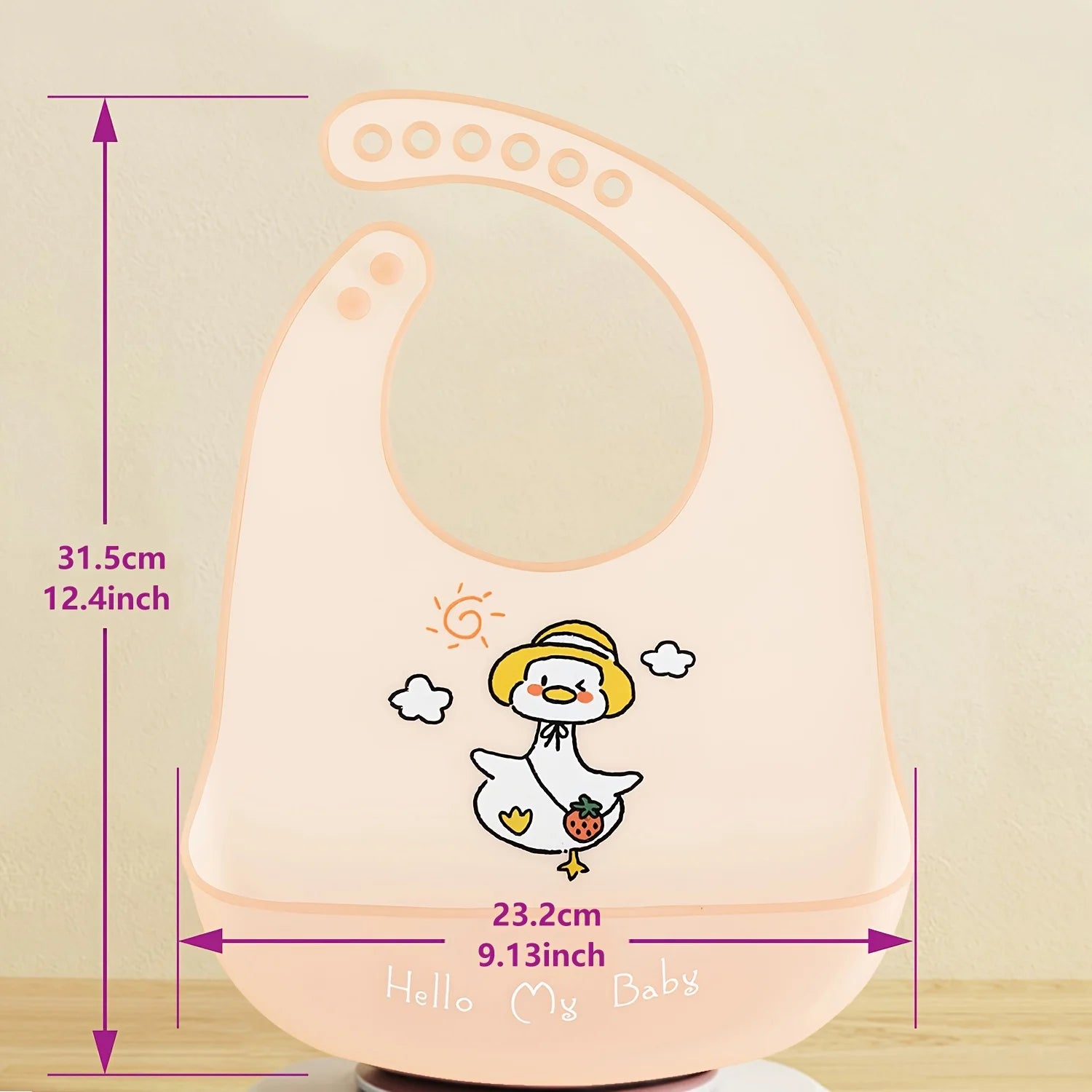Bavoir Silicone Bébé Imperméable - Motifs Animaux Réglable