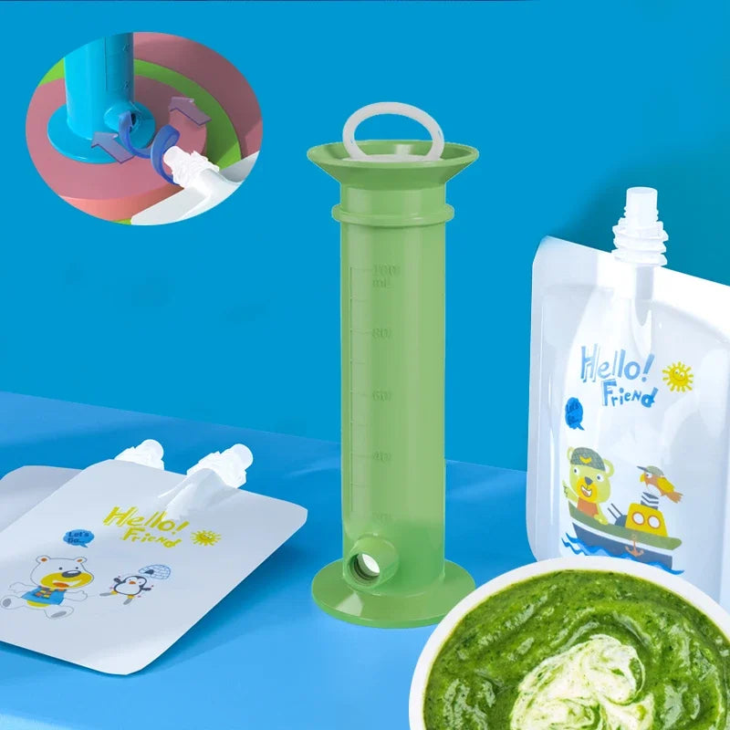 Gourde Purée Bébé Réutilisable — Poche Compote Rechargeable, Diversification Alimentaire