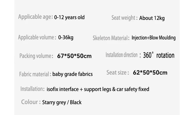 Siège Auto Enfant ISOFIX ECE R129 - Hauteur Réglable 0 à 12 Ans