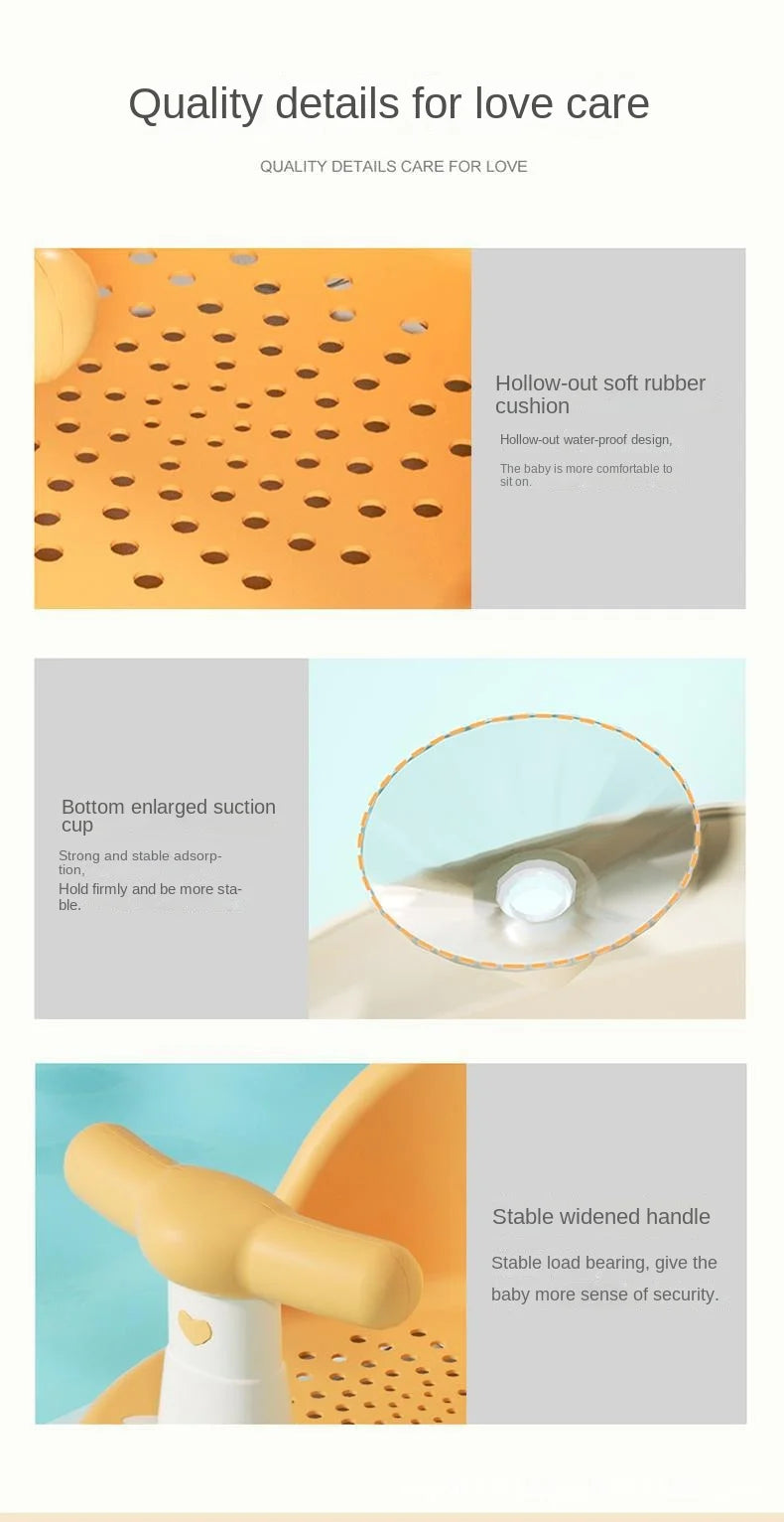 Siège de Bain Bébé Antidérapant - Coussin Confortable pour Tout-Petits