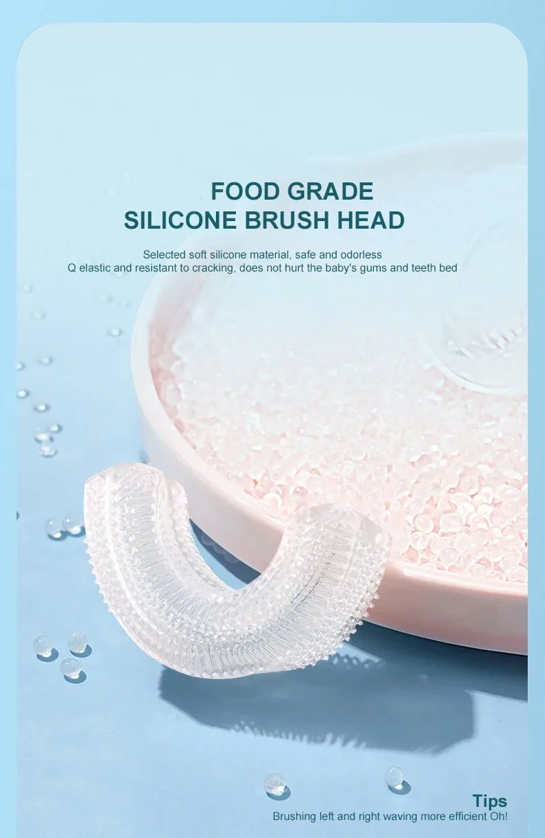 Brosse à Dents Électrique Bébé 360° - Silicone Doux Animaux Mignons