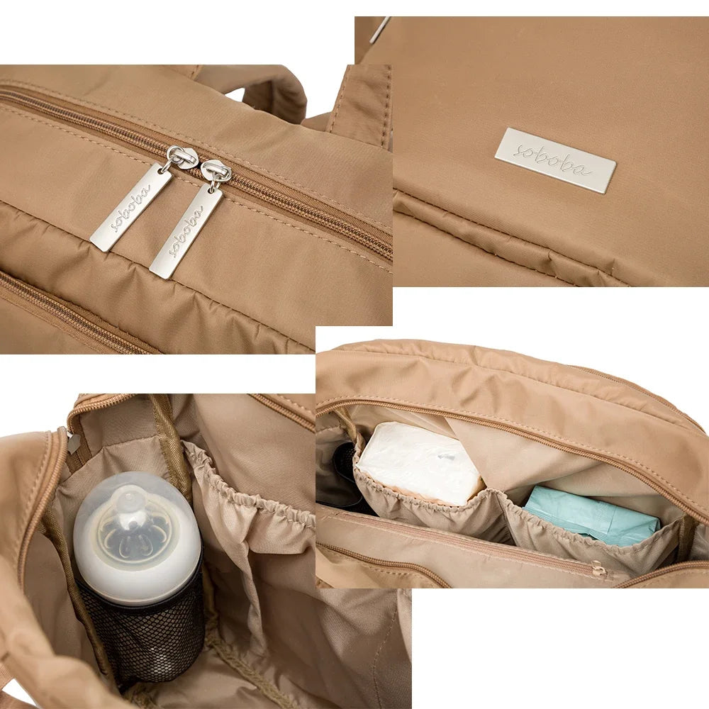 Sac à langer imperméable grande capacité — Sac à dos voyage maman & bébé, polyester solide