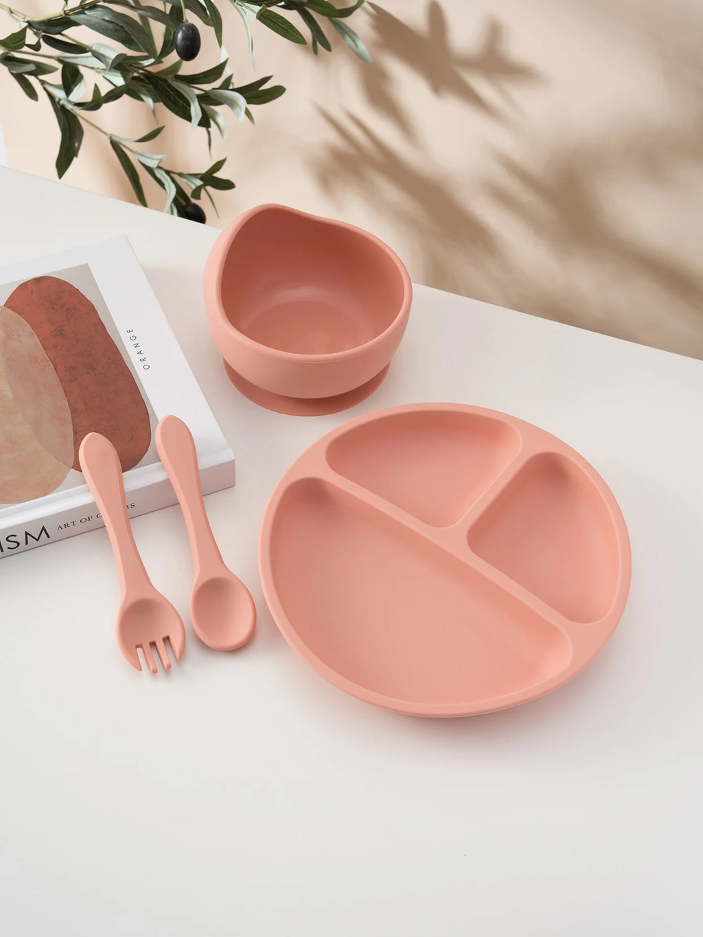 Set d'Assiettes Silicone Ventouses pour Bébé – Vaisselle Complète 4 Pièces