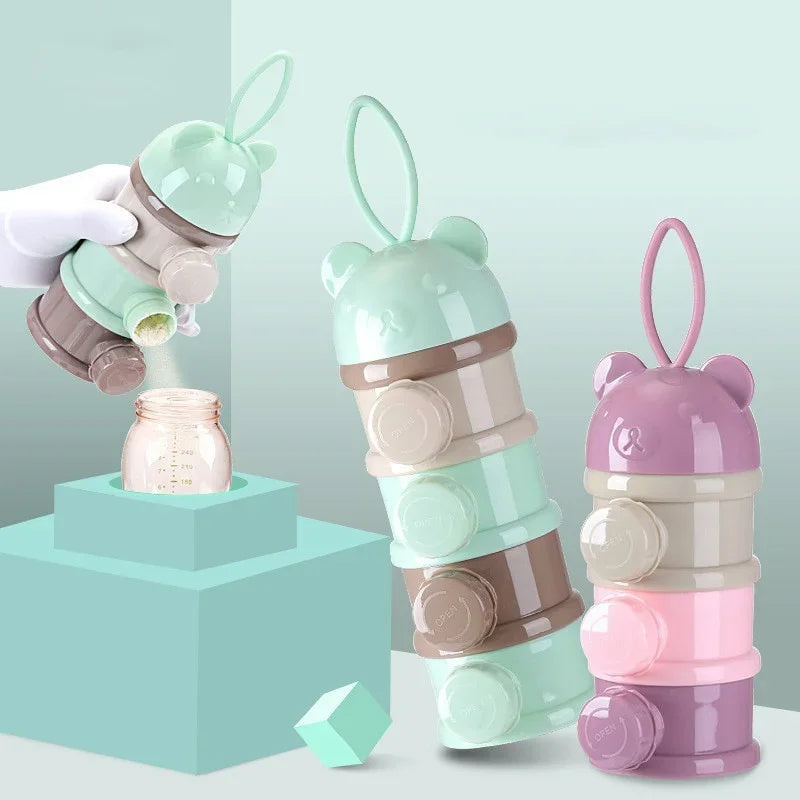 Boîte Doseuse Lait en Poudre Bébé - Contenant Snacks Portable 3-4 Compartiments