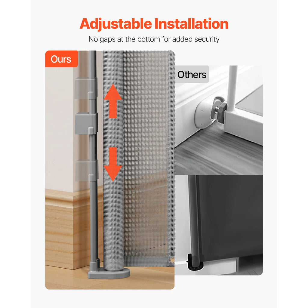 Barrière de sécurité rétractable SucceBuy — Extensible jusqu'à 280cm, enfants & animaux, facile à installer