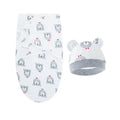 Kit Emmaillotage Bébé + Bonnet - Ensemble Coton Imprimé 0-6 Mois