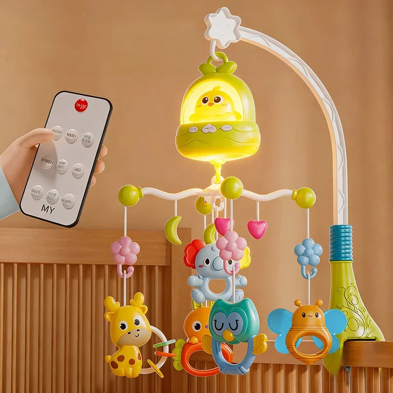Mobile de Lit Musical 360° avec Télécommande – Veilleuse & Minuterie pour Bébé