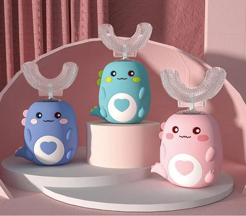 Brosse à Dents Électrique Bébé 360° - Silicone Doux Animaux Mignons