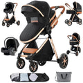 Poussette Trio 3 en 1 Bébé - Siège Auto Nacelle Pliable Voyage