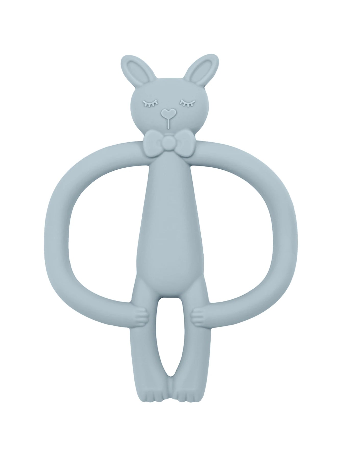 Anneau de Dentition Lapin Silicone - Jouet Mordant Bébé Coloris Pastel