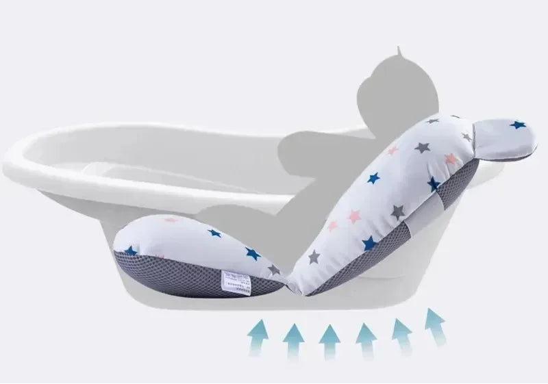 Coussin de Bain Bébé Étoiles - Support Antidérapant Nouveau-né