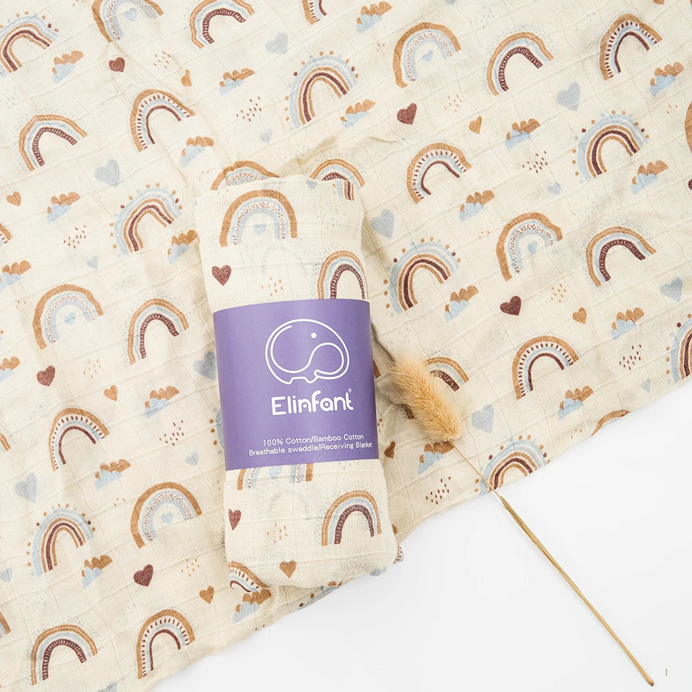 Lange Emmaillotage Bébé Coton Bambou - Couverture Douce Arc-en-Ciel